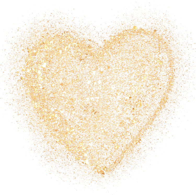 Heart Gold Glitter Cutout